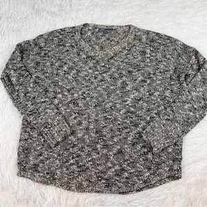 Vince long sleeve crew neck marl sweater dropped shoulder heather gray‎